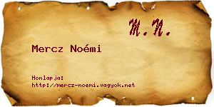 Mercz Noémi névjegykártya